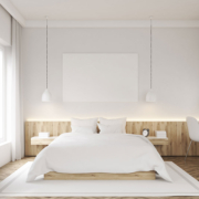 Raumplanung und Neugestaltung Schlafzimmer mit Arbeitsbereich